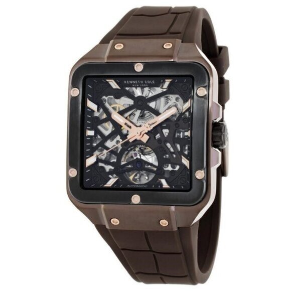 NWT Authentic Kenneth Cole New York Gotham Automatic Skeleton Dial Men's Watch